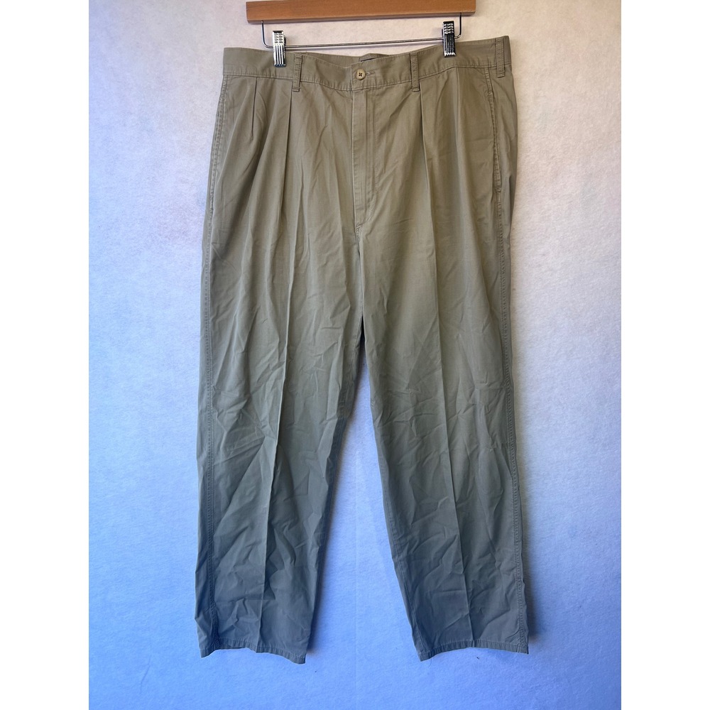Polo Ralph Lauren Andrew Pant Mens 36x32 Khaki Tan Pleated Chino Made in USA
